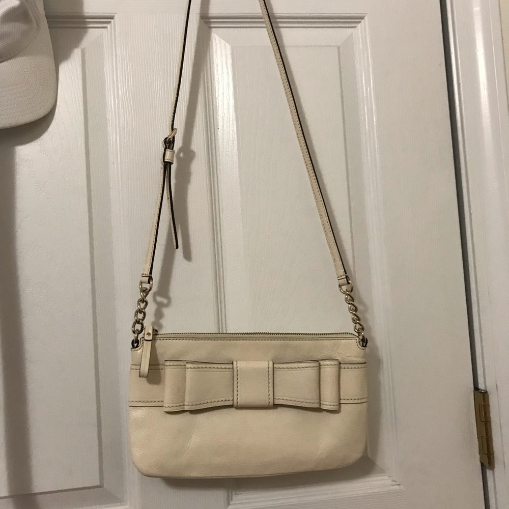 Kate Spade Pink white soft leather crossbody